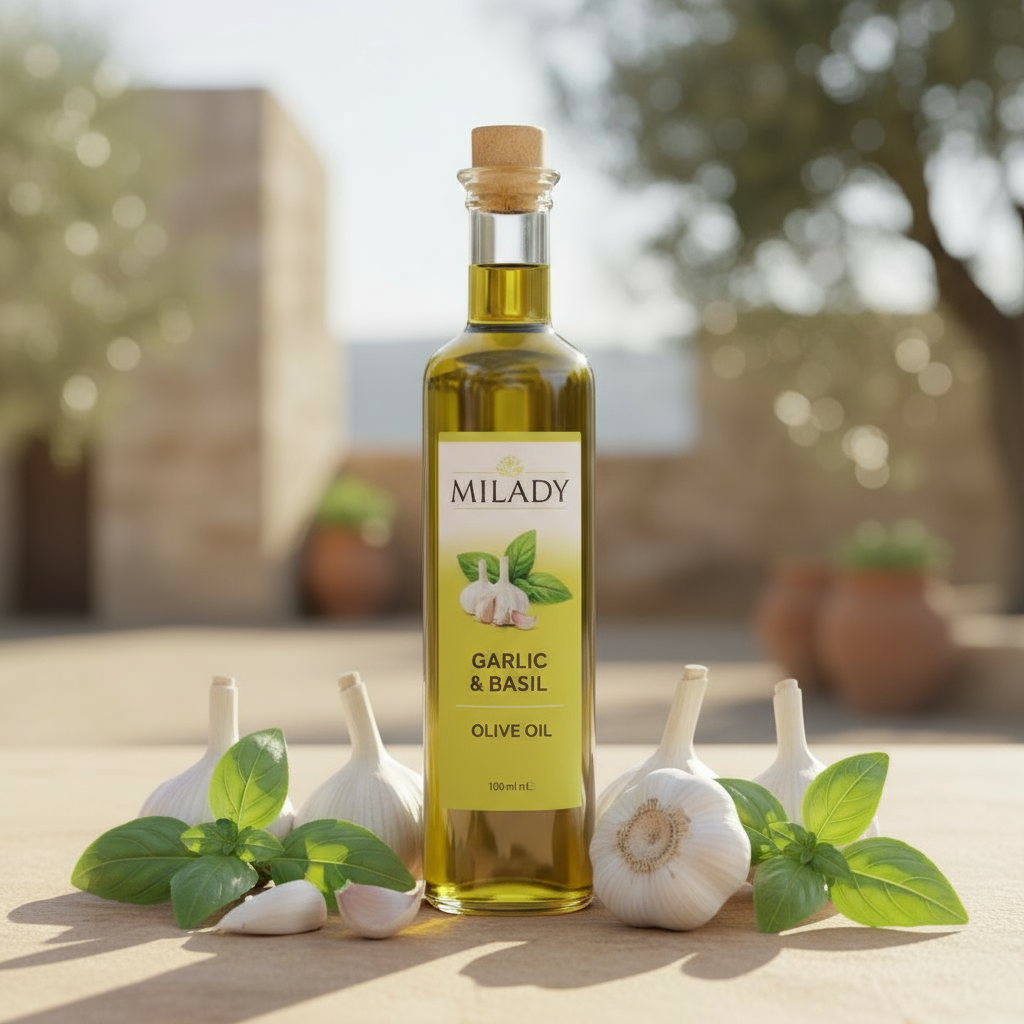 MILADY Garlic & Basil | Mediterranean Classic Infused Olive Oil 250ml - Timeless Harmony 🧄🌿